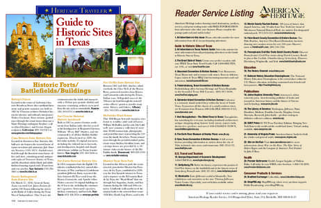 HERITAGE TRAVELER  Reader Service Listing Guide to Historic Sites