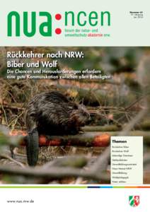 NummerJahrgang Juni 2016 Rückkehrer nach NRW: Biber und Wolf