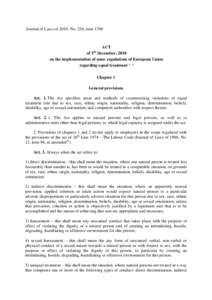 Microsoft Word - Act on the implementation of EU equal treatment regulations _2_.doc