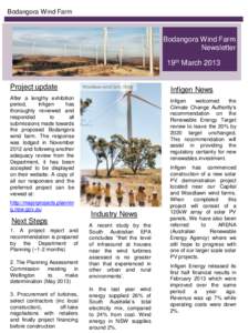 Bodangora Wind Farm  Bodangora Wind Farm Newsletter  19th March 2013