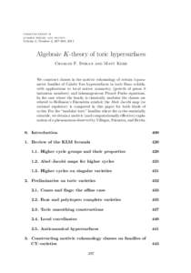 communications in number theory and physics Volume 5, Number 2, 397–600, 2011 Algebraic K-theory of toric hypersurfaces Charles F. Doran and Matt Kerr