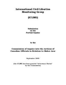 International Civil Liberties Monitoring Group (ICLMG)
