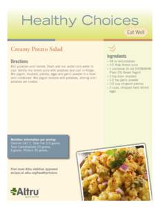 Healthy Choices Eat Well »  Creamy Potato Salad
