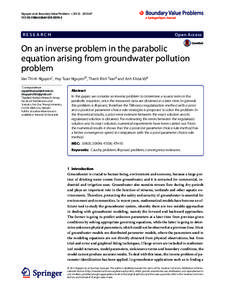 On an inverse problem in the parabolic equation arising from groundwater pollution problem
