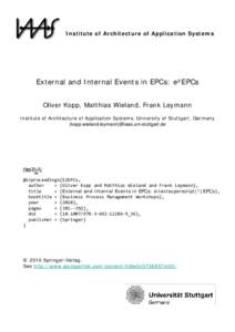 External and Internal Events in EPCs: e²EPCs