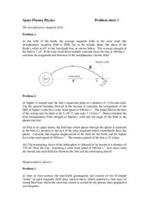Space Plasma Physics  Problem sheet 3 The interplanetary magnetic field Problem 1.
