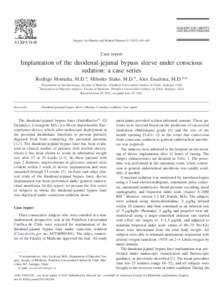 Implantation of the duodenal-jejunal bypass sleeve under conscious sedation: a case series
