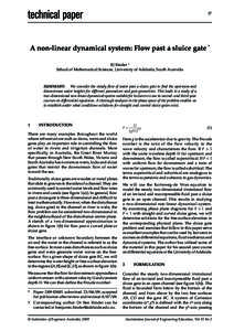 27  A non-linear dynamical system: Flow past a sluice gate * BJ Binder † School of Mathematical Sciences, University of Adelaide, South Australia