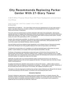 City Recommends Replacing Parker Center With 27-Story Tower