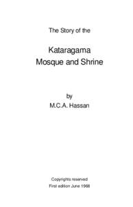 Kataragama Mosque and Shrine 1st ed.pmd
