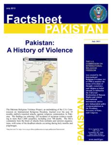 July[removed]Factsheet PAKISTAN Pakistan: A History of Violence