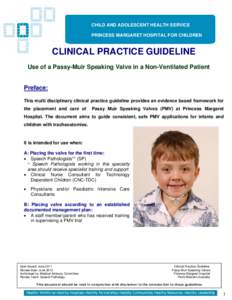 Clinical Practice Guideline Template – Princess Margaret Hospital for Children
