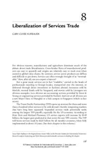 Liberalization of Services Trade  8 GARY CLYDE HUFBAUER