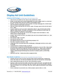    Display	
  Ad	
  Unit	
  Guidelines	
    