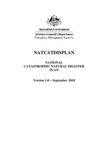 NATCATDISPLAN—National catastrophic natural disaster plan