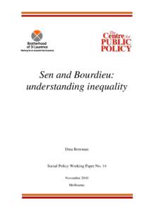 Sen and Bourdieu: understanding inequality