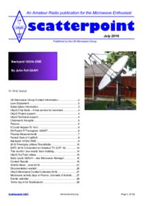 JulyBackyard 10GHz EME By John Fell G0API  In this Issue