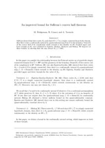 Submitted exclusively to the London Mathematical Society doi:An improved bound for Sullivan’s convex hull theorem M. Bridgeman, R. Canary and A. Yarmola Abstract