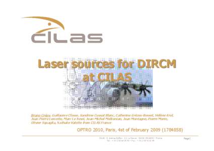 Laser sources for DIRCM at CILAS