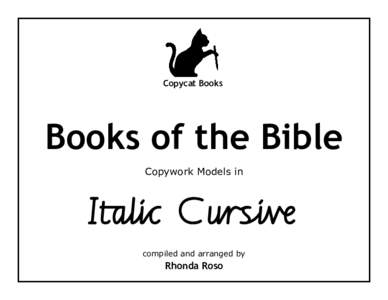 Copycat Books  Books of the Bible Copywork Models in  IîÚÄ§å§âõc CïßíÆìøâ‚ñÜÑÃ