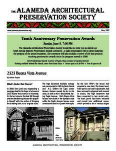 THE  ALAMEDA ARCHITECTURAL PRESERVATION SOCIETY May, 2007
