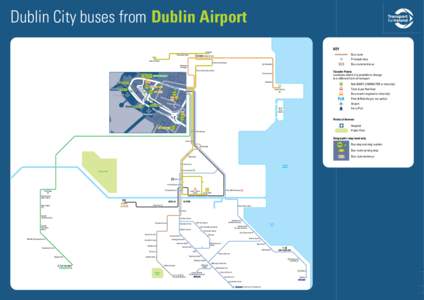 Dublin City buses from Dublin Airport KEY Bus route Hospital