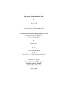 The kernel of the Eisenstein ideal by J´ anos Csirik  B.A. (University of Cambridge) 1994