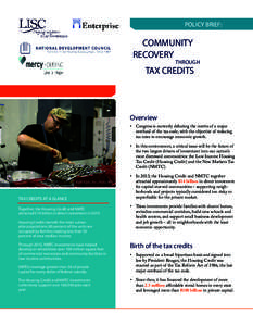 POLICY BRIEF:  COMMUNITY RECOVERY  THROUGH