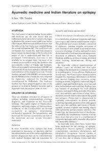 Neurology Asia 2004; 9 (Supplement 1) : 57 – 58  Ayurvedic medicine and Indian literature on epilepsy