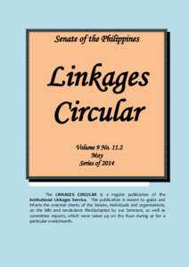 Senate of the Philippines  Linkages Circular Volume 9 No[removed]May