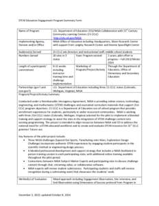 Microsoft Word - STEM Education Engagement Program Summary Form_21 CCLC_Final.DOCX