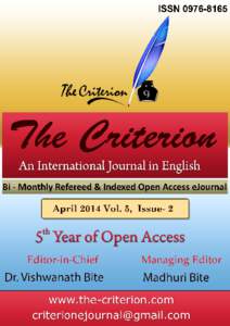 www.the-criterion.com  The Criterion An International Journal in English  ISSN[removed]