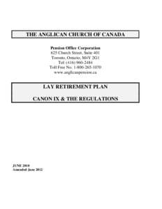 THE ANGLICAN CHURCH OF CANADA