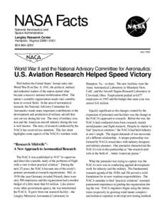 NASA Facts National Aeronautics and Space Administration Langley Research Center Hampton, Virginia[removed][removed]