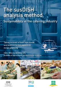 Sustainability in the catering industry  The susDISH analysis method Sustainability in the catering industry