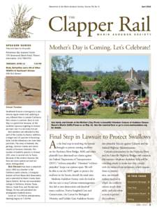 AprilNewsletter of the Marin Audubon Society. Volume 56, No. 8 Clapper Rail THE