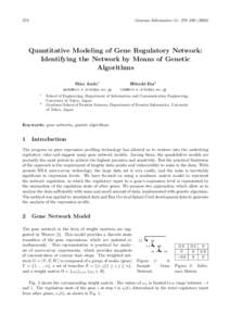 Genome Informatics 11: 278–Quantitative Modeling of Gene Regulatory Network: Identifying the Network by Means of Genetic