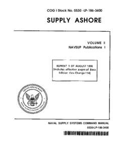 COG I Stock No[removed]LP[removed]SUPPLY ASHORE VOLUME II NAVSUP Publications I