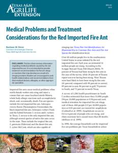 ENTO[removed]Medical Problems and Treatment Considerations for the Red Imported Fire Ant Bastiaan M. Drees