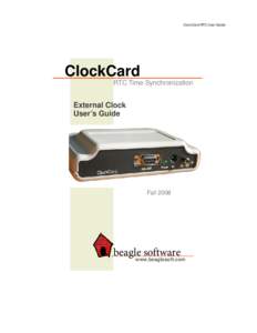 ClockCard RTC User Guide  ClockCard RTC Time Synchronization  External Clock