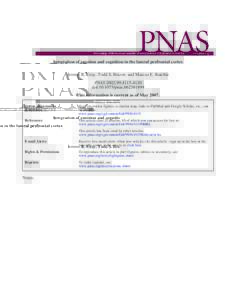 Integration of emotion and cognition in the lateral prefrontal cortex Jeremy R. Gray, Todd S. Braver, and Marcus E. Raichle PNAS 2002;99;doi:pnasThis information is current as of MayOn