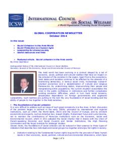 GLOBAL COOPERATION NEWSLETTER October 2014 In this issue:   