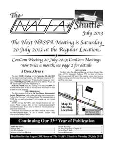 The  Shuttle JulyThe Next NASFA Meeting is Saturday