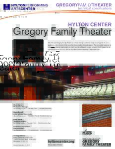 GREGORYFAMILYTHEATER  technical specifications HYLTON CENTER