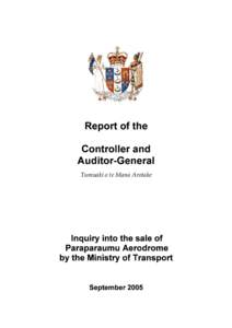 Inquiry into the sale of Paraparaumu Aerodrome by the Ministry of Transport