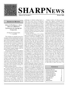 SHARP NEWS Winter 2009 Volume 18, Number 1  EXHIBITION REVIEWS