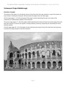 The Upside of Down: Catastrophe, Creativity, and the Renewal of Civilization by Thomas Homer-Dixon  Colosseum Project Walkthrough Overview of project The purpose of this project is to calculate the amount of land that wo