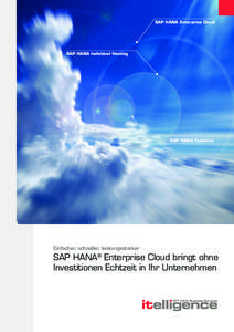 SAP HANA Enterprise Cloud  SAP HANA Individual Hosting SAP HANA Testdrive