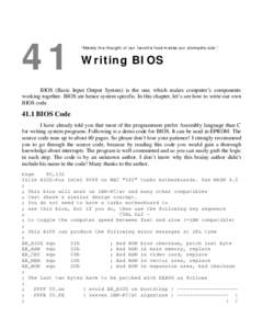 A to Z of C :: 41. Writing BIOS