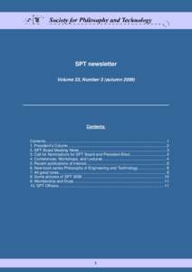 SPT newsletter Volume 33, Number 3 (autumn[removed]Contents  Contents............................................................................................................... 1